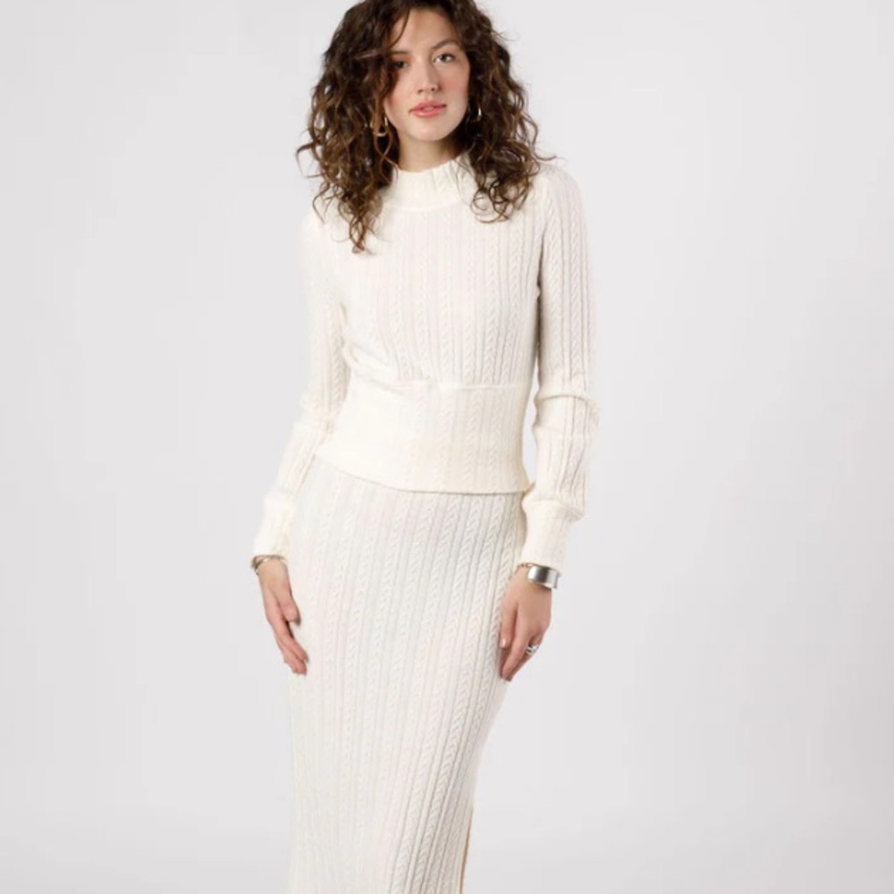 Band of the Free Raquel Ivory Ribbed Knit Pullover Size Medium